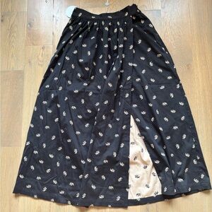 Hill House Black Floral Maxi Skirt